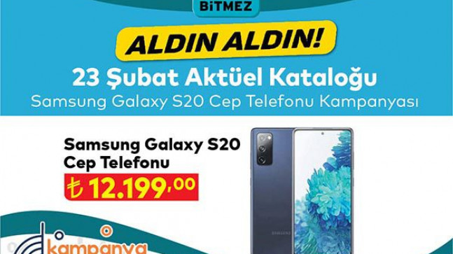 A101 23 Şubat aktüel kataloğunda Samsung Galaxy S20 cep telefonu kampanyası