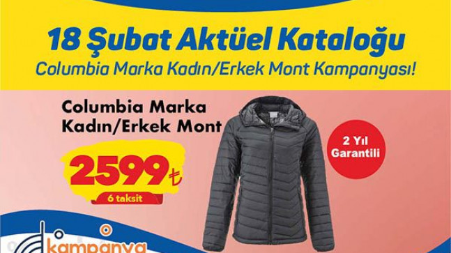 Şok Columbia marka mont kampanyası