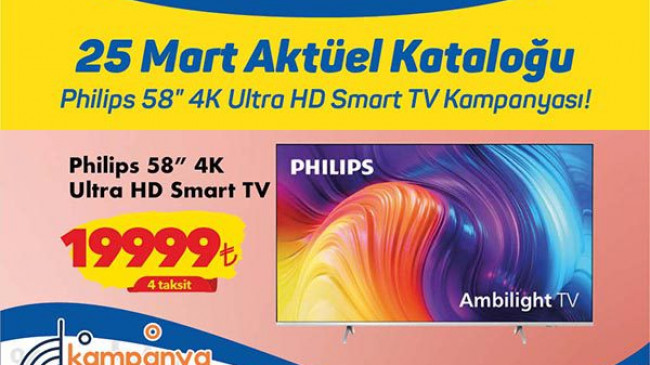Şok market Philips televizyonda indirim